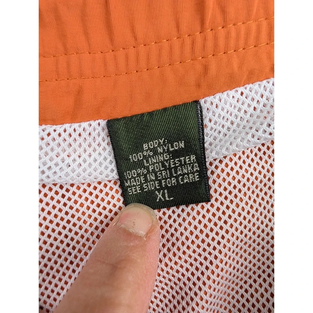 Eddie Bauer Mens Orange Cargo Swim Trunks Board Shorts XL‎ Side Stripes